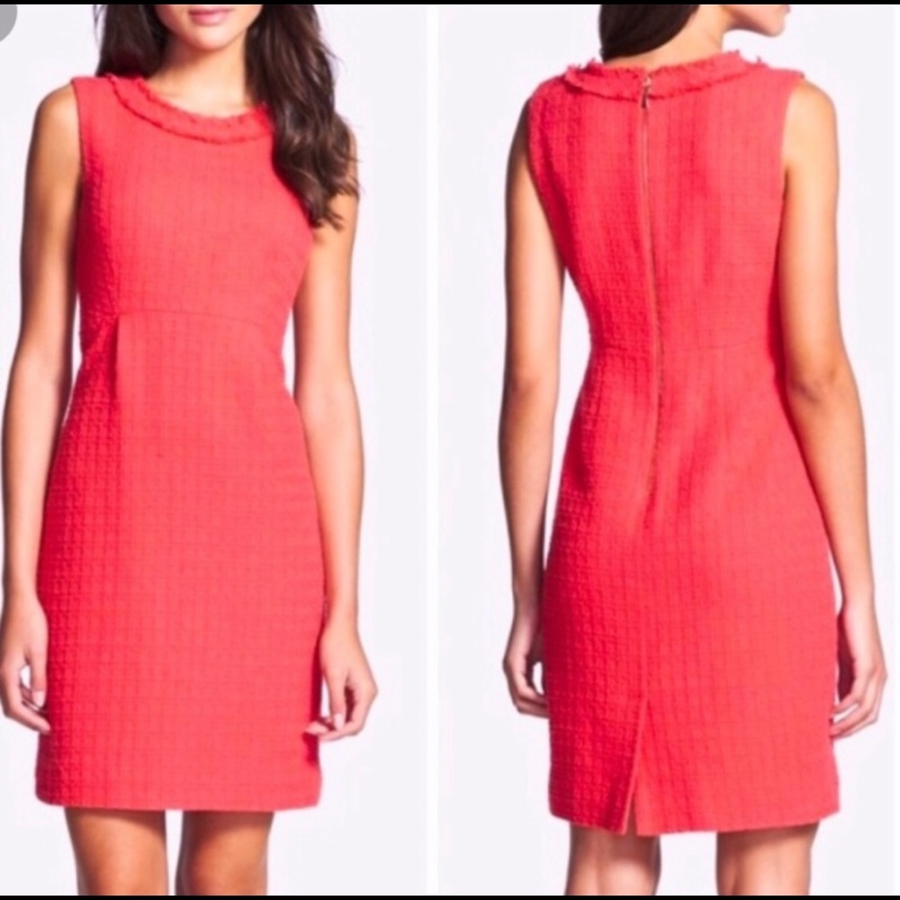 NWT Kate Spade Terri Tweed Coral Dress